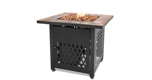 - LP GAS Outdoor Firebowl With Slate Tile Mantel